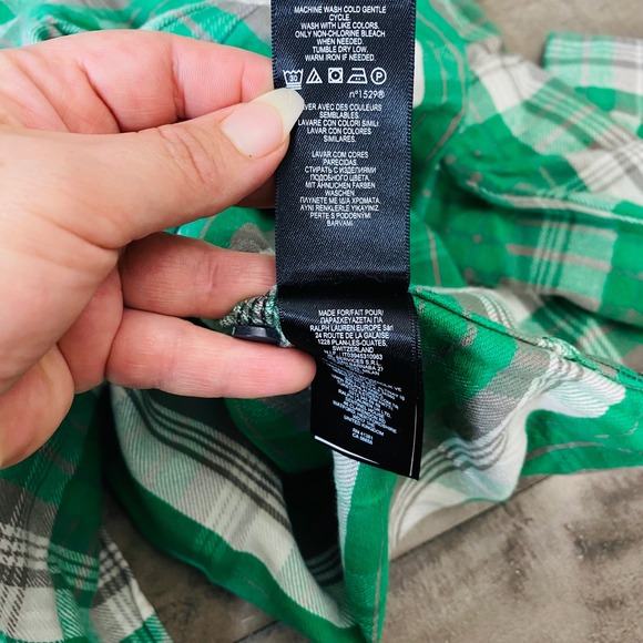 Double RL RRL Plaid Twill Matlock
Workshirt Green/Grey Size L NWOT! - Picture 8 of 9